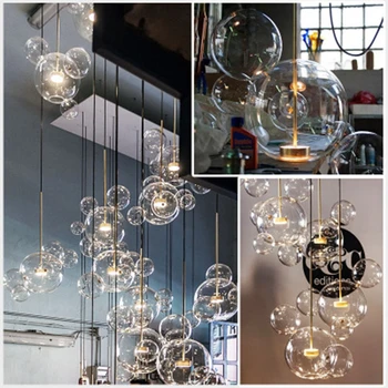 LukLoy Nordic Balon de Sticlă LED Lumini Pandantiv Creative Mickey Sala de Mese Pandantiv cu LED-uri Lampa de Vitrina Bar Agățat de Iluminat Galerie