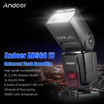 Andoer AD560 IV 2.4 G Wireless Universal Pe-aparat de fotografiat Sclav Speedlite Flash de Lumină GN50 w/Flash Trigger pentru Canon Nikon pentru Sony DSLR