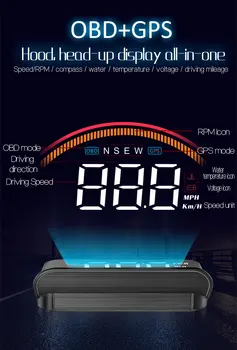 Universal M11 OBD2 HUD Head Up Display Auto GPS vitezometru RPM temperatura Apei Parbriz Proiector Automat de Alarmă de Securitate
