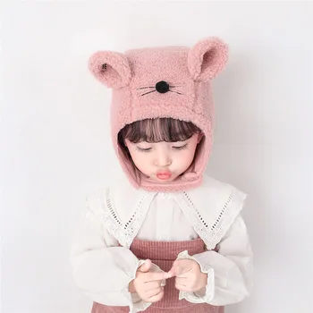 Toamna Iarna Băieți Și Fete Căciulă Rusească De Cașmir Copii Ureche Pălărie De Protecție Desen Animat Mouse-Ul De Pluș Cald Pălărie