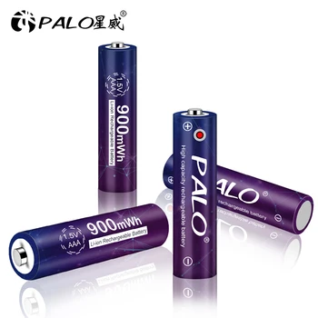 PALO Original 900mWh 1.5 v AAA polimer aaa litiu baterii reîncărcabile li-ion baterie+1.5 V litiu li-ion încărcător usb