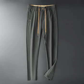 TFETTERS 2020 Moda Toamna Cordon Bărbați Pantaloni Noi Casual Anti-rid Zip Up Gros, Moale, Elastic Talie Plus Dimensiune M-5xl Pantaloni