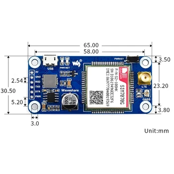 Raspberry Pi 4 Modulul GPRS SIM7070G NB-Io / Cat-M / GPRS / GNSS PĂLĂRIE suport pentru Raspberry Pi 4 Model B / 3B+ / 3B / Zero / 3A+