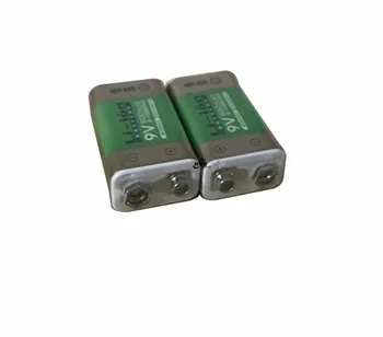 2pack 800mAh Li-ion 9V Baterii Reîncărcabile Pentru detectoare de Fum, Microfoane Wireless + incarcator 9V