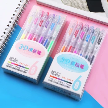 6Pcs/Set 3D Jeleu Pen Set Drăguț DIY Pictura Pix cu Gel Creative Colorate Neutru Pixuri Pentru Fata Rechizite Școlare Papetărie coreeană