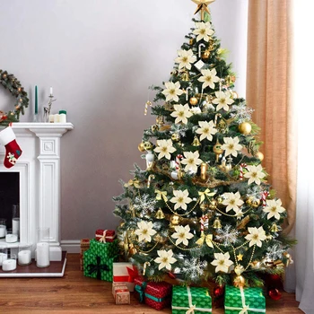 120Pcs Creative DIY Decorare Pom de Crăciun Set, Delicat de Flori False Fulg de nea Bell Trestie de Ornament pentru Casa Partid