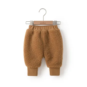 Pureborn Copilul Unisex Pantaloni Pentru Copii Pluș Fleece De Culoare Solidă Talie Mare Copilul Pantaloni Baby Boy Fata De Fundul Jambiere