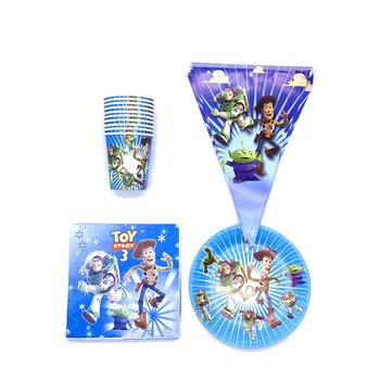 51 buc/lot Toy Story Decoratiuni de Partid Ziua de nastere Tacamuri de unica folosinta Set Cana Farfurie cu Șervețel Pavilion fata de Masa Baby shower Consumabile