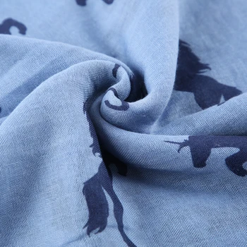 FOXMOTHER Noi Femeile Unicorn Eșarfă Șal Folie Albastru Cal Alb Animale Imprimate Plaja Doamnelor Eșarfe Cadouri de Moda 2019