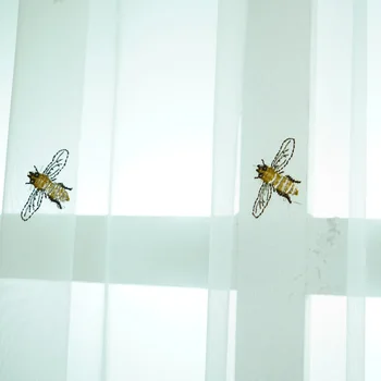 Dungă galbenă de Albine Desene animate Lenjerie de Stingere Cortina pentru Copil sufragerie Izolat Termic Decora Fereastra S013&C