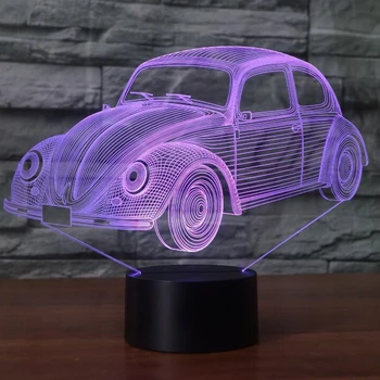 7 Culori Vizuale Model de Masina 3D Lampă cu LED 7 Culori Schimbare 3d Lumina de Noapte Băiat Cool Decor Camera Cadou de Ziua Atmosferă lampa