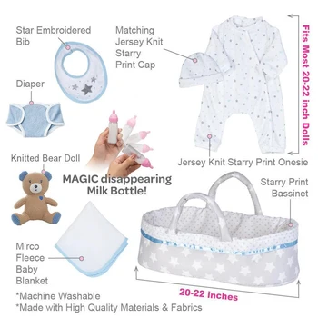 RSG Renăscut Baby Doll Haine 20-22 Cm Baby Boy Papusa Tinuta Cadou de 8 Buc Îmbrăcăminte Set Cadou
