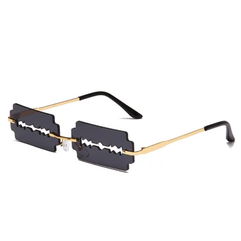 Moda de Metal Gol ochelari de Soare Femei fără ramă de ochelari de soare Rame Mici Retro ochelari de Soare Brand de Lux Ochelari de Designer de Ochelari
