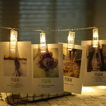 Petrecere de vacanță Foto Decorative Card Titular Clip Ghirlanda LED Înstelat Șir de Lumini de Ziua Îndrăgostiților, Nunta de Anul Nou DIY Acasă Decor