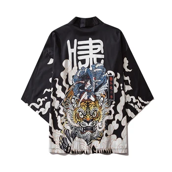 Oamenii Streetwear vara tipărite mai Multe culori Jumătate maneca Jachete Kimono Japonez Stil Mens Casual Cardigan subțire Uza