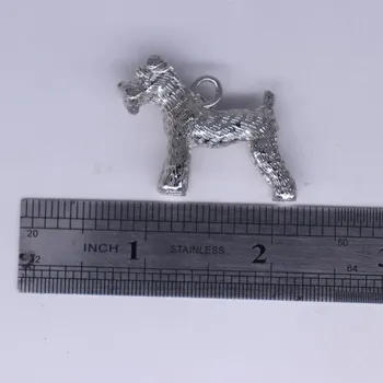 Dublu Nas de Caine Schnauzer Pandantiv din Aliaj metalic 3D câine animal de companie de bijuterii charm pandantiv accesoriu pentru diy design personalizat