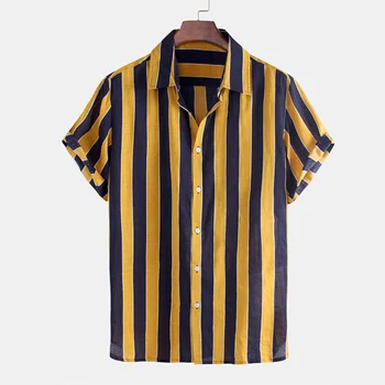 Noi 2020 Streetwear tricouri pentru barbati Summer Casual Barbati Tricou de Bumbac Și Lenjerie de pat Maneca Scurta Rosu negru cu Dungi Rochie Tricouri Camisa