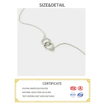 Trendy Argint 925 pătrat rotund Cubic Strălucitor Star Pandantiv Colier Pentru Femei Cadou margele Colier Bijuterii de Nunta
