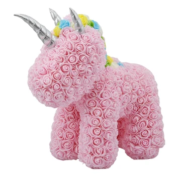 Minunat LED-uri a Crescut Unicorn Spumă de Săpun Flori Artificiale Jucarie Unicorn În Cutie de Cadou de Nunta, Cadouri de Ziua Îndrăgostiților pentru Fata Dropshipping