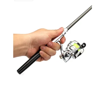 Portabil de Buzunar Mini Pescuit Combo Tija de Metal +Tambur Filare Roata Telescopic Pol de Pescuit Formă de Stilou Pliabil Pliant cu Cutie