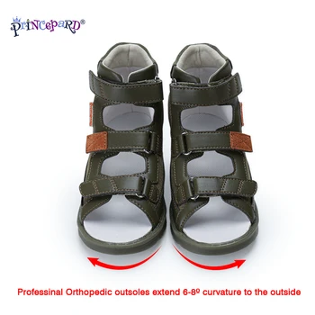 Princepard Vara Pantofi de Copii Toddler Boys din Piele Sandale Ortopedice cu Sprijin Arc High-Top Corecție Baieti Sandale