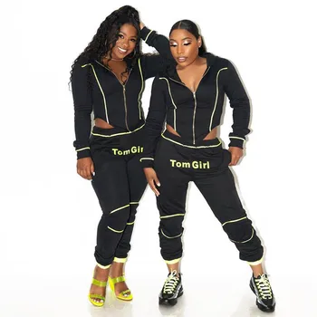 2 Bucata Set Trening Set Haine Femei Joggeri Costume Cădea În 2020 Femei Haine De Două Bucata Trening Femei