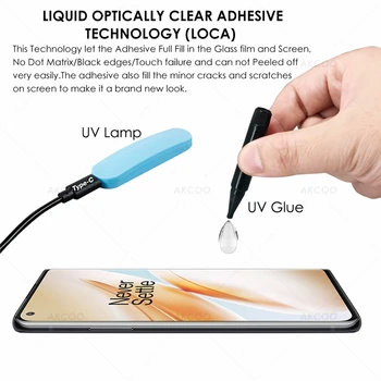 Akcoo UV film de Sticlă pentru OnePlus 8 Pro Confidențialitate Ecran Protector de Ecran Complet adeziv pentru oneplus 8 sticlă călită film anti-spy