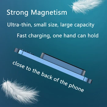 Pentru anul 2021 Magsafe iphone 12 12Pro 12proMax 12mini Magnetic de Încărcare Wireless Power Bank Externe Bateriei auxiliare Magnet Încărcător