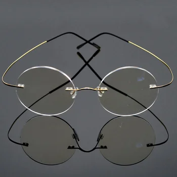 2020 nou fără ramă din aliaj de titan cadru rotund ochelari de citit pentru bărbați și femei anti-albastru ultrafiltrare ochelari de protecție
