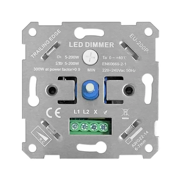 Dual-Dim Max load de 200W Trailing edge Led dimmer switch fază jos de luminozitate reglabil cu buton