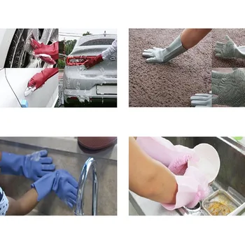 O pereche de bucătărie Perie Mănuși Impermeabile Mănuși de spălat Vase Alimente Grad Silicon de Curățare de uz Casnic Instrumente de Bucatarie Curat Instrumente