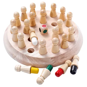 Copii Din Lemn Meci De Memorie Stick Joc De Șah Bloc Distractiv Joc De Bord De Învățământ Culoare Cognitive Capacitatea De Jucărie Pentru Copii Cadouri