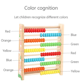 Lemn Montessori Jucării Pentru Copii, Matematica Pentru Copii Montessori Matematică Din Lemn Set De Dezvoltare Jucării Viu Colorate 100 Margele L102