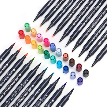 12/24/36/48 Culori Litere Markeri Dual Sfat Perie Creion Schiță Markere pentru Desen Artă