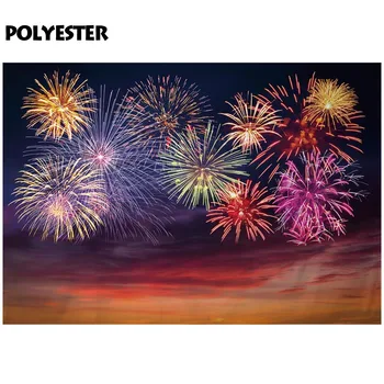 Allenjoy Artificii Colorate Photocall Pastel Roz Nori Cer Nou Fericit An A Festivalului Party Banner Mare Eveniment De Crăciun Tapet