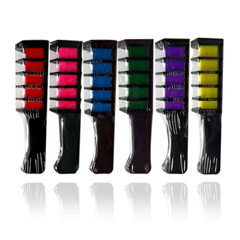 6 Culori de Unică folosință Temporară Colorant Stick Mini Vopsea de Par Pieptene de Colorare a Părului Creta Portabil Vopsire Pieptene Parul Colorat TSLM1