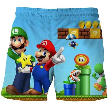 Vara Nou stil de Moda pentru Copii pantaloni Scurți de Desene animate Super Mario 3D Print Amuzant Medicamente pantaloni Scurți Copii Îmbrăcăminte Copil Băiat Fete Plaja Scurt