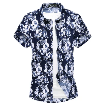 2021 Nou Tricou 95%Bumbac Confortabil Imprimare Tricou Barbati Hawaiian Casual Maneca Scurta Tricou Modis Camisa Stil Chinezesc Cămașa Cu Flori