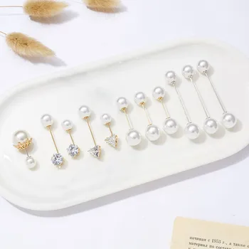 Pearl Zircon Evita Expunerea Mare Ac de Brosa Set 11piese/set Argint Placat cu Aur de Înaltă Calitate Femei Haine de Nunta Accesorii