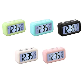 Baterie Ceas Digital de Alarmă pentru Dormitor, Noptiera Ceas cu Alarmă cu Snooze, Iluminare, Lumina de Noapte, Data si Temperatura Confortabilă