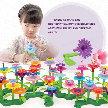 Grădină de flori, Jucării de Construcție a Construi Buchet Seturi pentru 3 4 5 6 Ani, Copiii de Învățare Timpurie THIN889