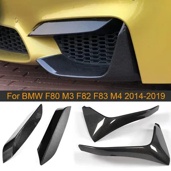 Uscat Carbon Auto prelungire Bara Fata Repartitoare pentru BMW M3 F80 82 F83 M4 Sedan Coupe 4D 2D-2019 Splitter Frontal Lampa de Ceață Capac capitonat