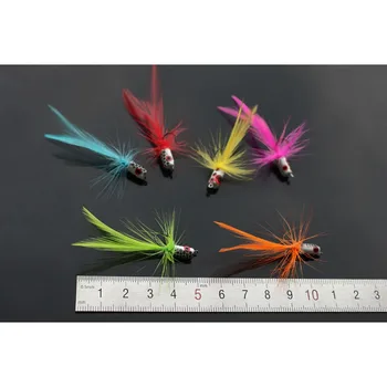 Tigofly 12 buc/lot 6 culori amestecate Hackle Corpul Coada Spumă Cap Popper Bas de Pescuit cu Muscă Zboară Momeli de Dimensiuni #6