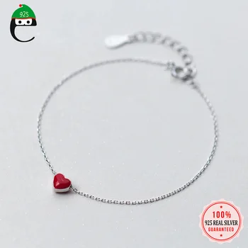 ElfoPlataSi Autentic Argint 925 Dragoste Inima Rosie Bratara Pentru Femei Nunta Bijuterii Fine DS309