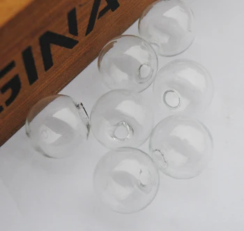 Ping Wholelsale 500pcs Balon de Sticlă de Sticlă Gol sufletul la gură Glob Cabochons 1 gaura 10/12/14/16/18/20mm Gol Bile
