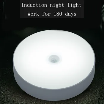 Lampa de perete Cu 6 Led-uri Senzor de Mișcare PIR, Lumina de Noapte Auto On / Off pentru Dormitor Scări Cabinet Dulap Wireless USB Reîncărcabilă