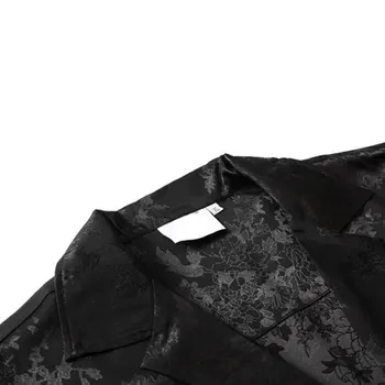 Harajuku Camasi Barbati Negre, Floare De Imprimare Maneci Scurte Singur Pieptul Cămașă Liber 2020 Hip Hop Plaja Casual Streetwear Unisex