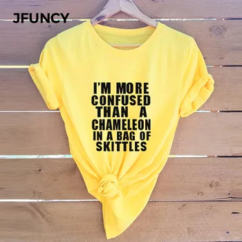 JFUNCY 2020 Bumbac pentru Femei T-Shirt Amuzant Scrisoarea Imprimate Tricouri Topuri Plus Dimensiune Maneca Scurta Casual de Vara Tricou Tricouri Femeie