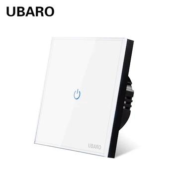 UBARO UE AC100-240 Temperat Negru Alb Cristal de Sticla Touch Comutator de Putere cu Led-uri Panou de Perete Întrerupătoarele de Lumină 1/2/3 Gasca Interruttore