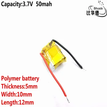 Bun Qulity 3.7 v litiu polimer baterie 50mah 501012 este potrivit pentru I7 setul cu cască bluetooth MP3, MP4